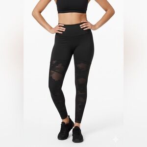Lululemon Sheer Will High-Rise 28” Camo Black Mesh Leggings Size 2